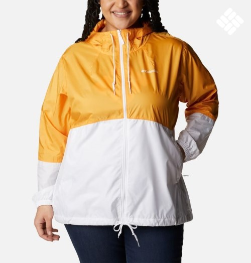 Columbia Flash Forward Windbreaker Jakke Dame Mango Hvite | Plus Size 74028C